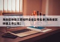 海南区块链三家标杆企业公司名单[海南省区块链上市公司]